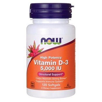 Анонс фото now vitamin d-3 5000 iu (120 гел. капс)